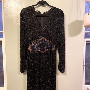 Vintage 100% Silk Beaded Dress